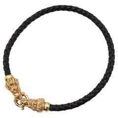 Italian 18K Yellow Gold Ruby Eye Dragon Necklace