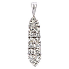 18k White Gold 0.60tcw Diamond Suit Tie Pendant