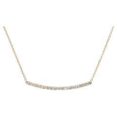 14k Yellow Gold 1.02ctw Diamond Smile Necklace