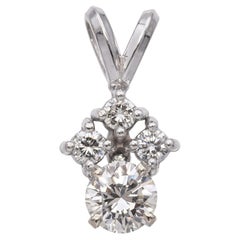 14k White Gold 0.54tcw Four Diamond Pendant