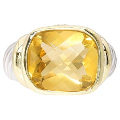 David Yurman Albion 14k Yellow Gold Sterling Silver Citrine Ring