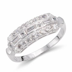 Vintage 900 Platinum Single Cut Diamond Half Band Ring