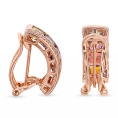 Orecchini Bellarri in oro rosa 14k con pietre miste e diamanti, 4,10 carati in totale