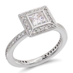 Platinum 0.80tcw Princess Cut Diamond Ring