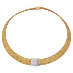 Roberto Coin 18k Two Tone Gold Appassionata Woven Collar Necklace
