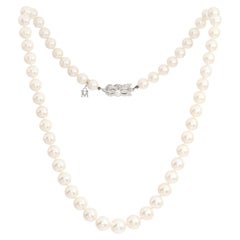 Mikimoto 18k White Gold Graduated Pearl Strand Necklace