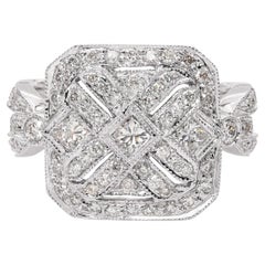 18k White Gold Prisma Diamond Pave Ring