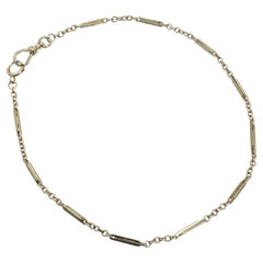 Art Deco 14k White Gold 13" Pocket Watch Fob Chain