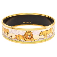 Hermes Pink Pride of Lions Enamel Bracelet