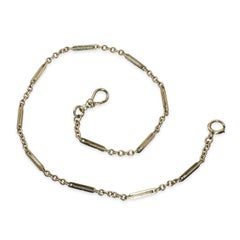 Art Deco 14k White Gold 13" Pocket Watch Fob Chain