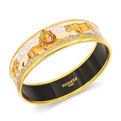Hermes Pink Pride of Lions Enamel Bracelet