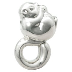 Vintage Tiffany & Co. Sonajero de plata de ley con forma de ardilla para bebés
