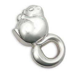 Vintage Tiffany & Co. Sonajero de plata de ley con forma de ardilla para bebés