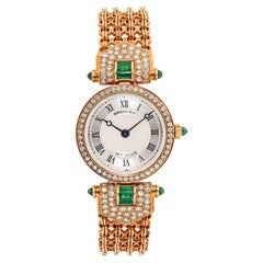 Vintage Breguet 18k Yellow Gold Diamond and Emerald Classique Women's Watch