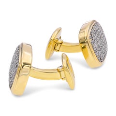 Gemelli David Yurman in oro giallo e bianco 18 carati con pavé di diamanti