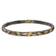 Bracelet rigide bicolore argent et or Yossi Harari