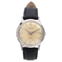 Vintage Movado Herrenuhr aus Edelstahl mit Automatikwerk und 28 Lagersteinen