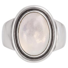 Bague vintage Georg Jensen en argent sterling avec pierre de lune, n° 40B