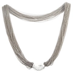 Vintage Tiffany & Co. Elsa Peretti Sterling Silver Bean Mesh Necklace