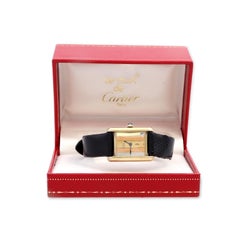 Vintage Must de Cartier Tank Vermeil Damenuhr mit Trinity-Streifen-Zifferblatt und Handaufzug