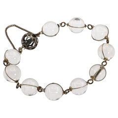 Antique Pools of Light Rock Crystal Ball Beaded Bracelet