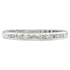 Antique Platinum Single Cut Diamond Wedding Band Ring