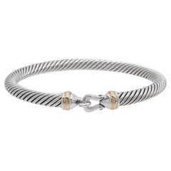 David Yurman Cable Classic Buckle 18k Yellow Gold & Sterling Silver Bracelet