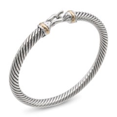 David Yurman Cable Classic Buckle 18k Yellow Gold & Sterling Silver Bracelet