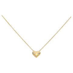 Tiffany & Co. 18k Yellow Gold Diamond Etoile Heart Necklace