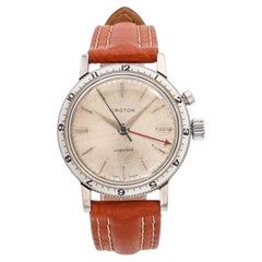 Vintage Croton Nivada Grenchen Wanderer Stainless Steel Alarm Men's Watch