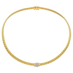 Roberto Coin - Collana in oro giallo 18k e diamanti intrecciati