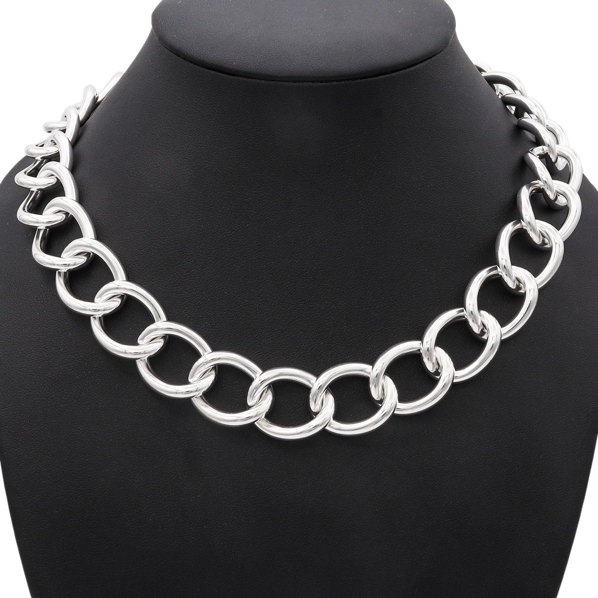 Collana a catena in argento sterling vintage Jondell Spain In condizioni buone in vendita a New York, NY