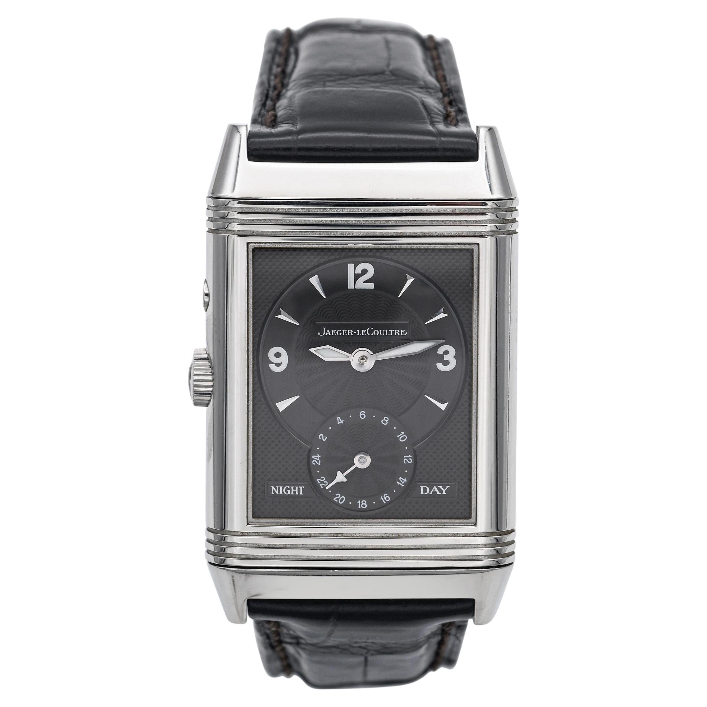 Jaeger-LeCoultre Reverso Duo Tag & Nacht Edelstahl Handaufzug Herrenuhr