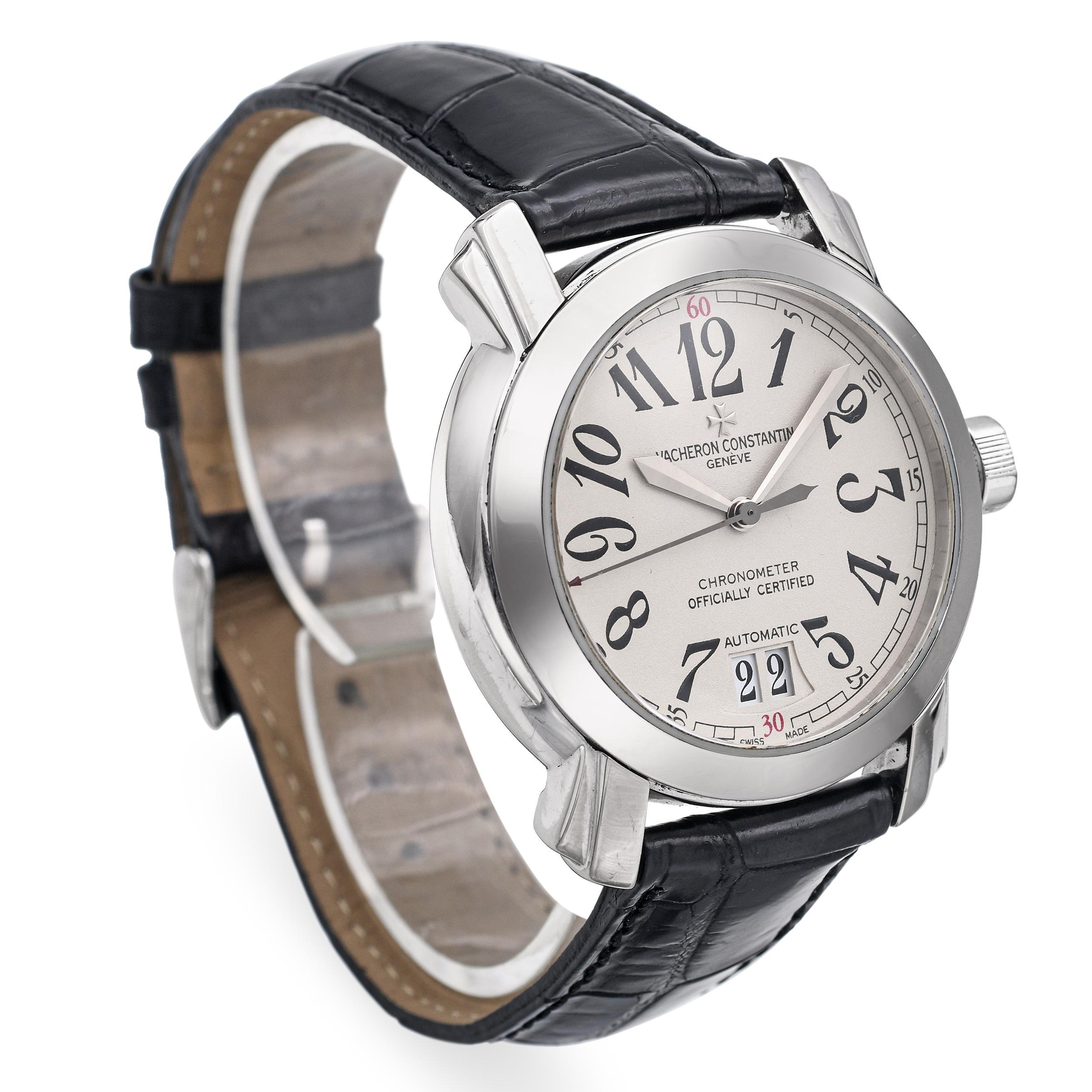 Vacheron Constantin Malte 18k Weißgold Skelett Datum Automatik Herrenuhr (Moderne) im Angebot
