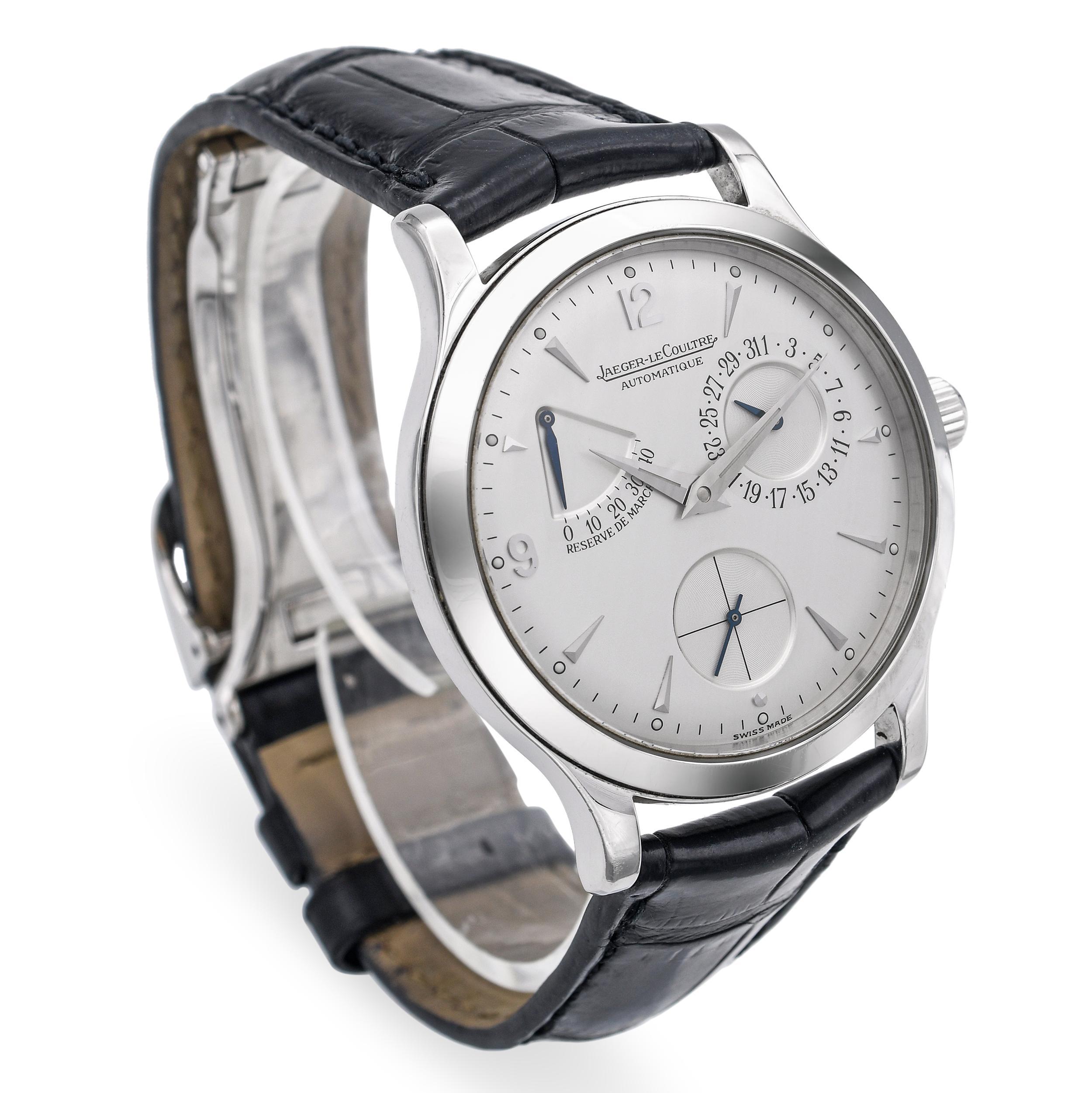 Jaeger-LeCoultre Master Reserve de Marche Edelstahl-Automatik Herrenuhr im Zustand „Gut“ im Angebot in New York, NY