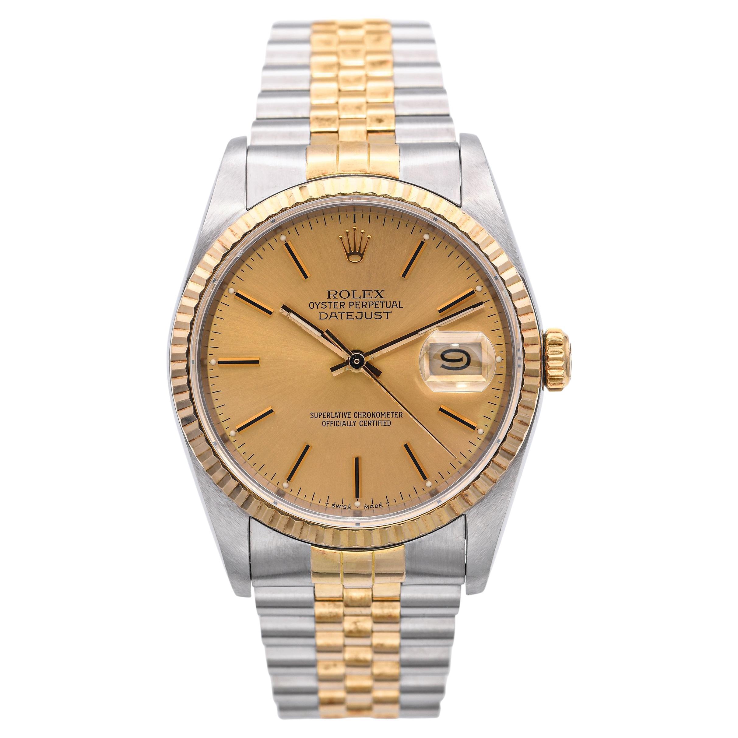 Rolex Datejust 16233 Zweifarbige 18k Gold Stahl Automatik Herrenuhr im Angebot