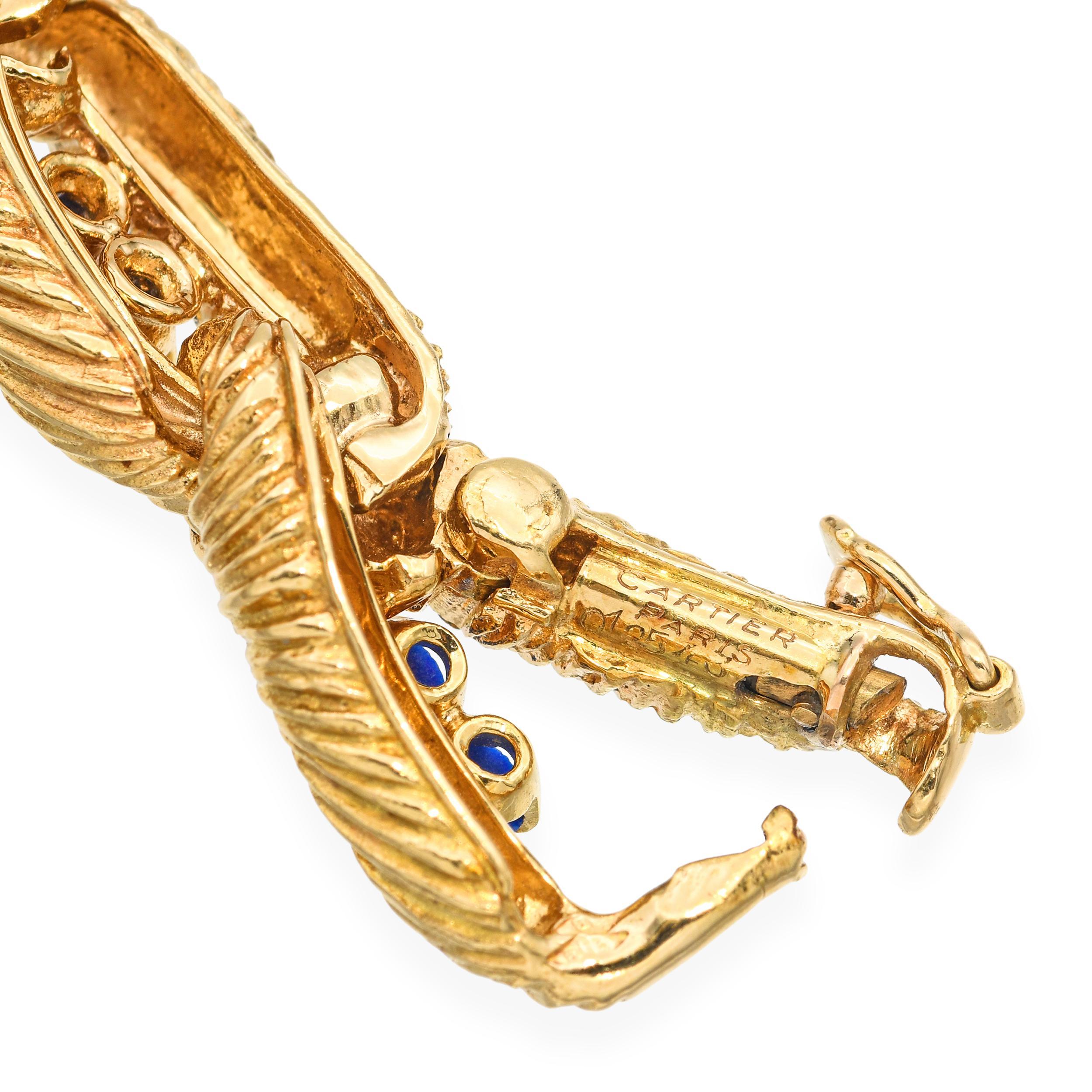 Vintage Cartier 18k Yellow Gold and Lapis Bracelet Designé par Carlo Weingrill en vente 1