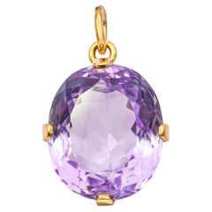 Pendentif vintage en or jaune 15k 18.6ct Améthyste