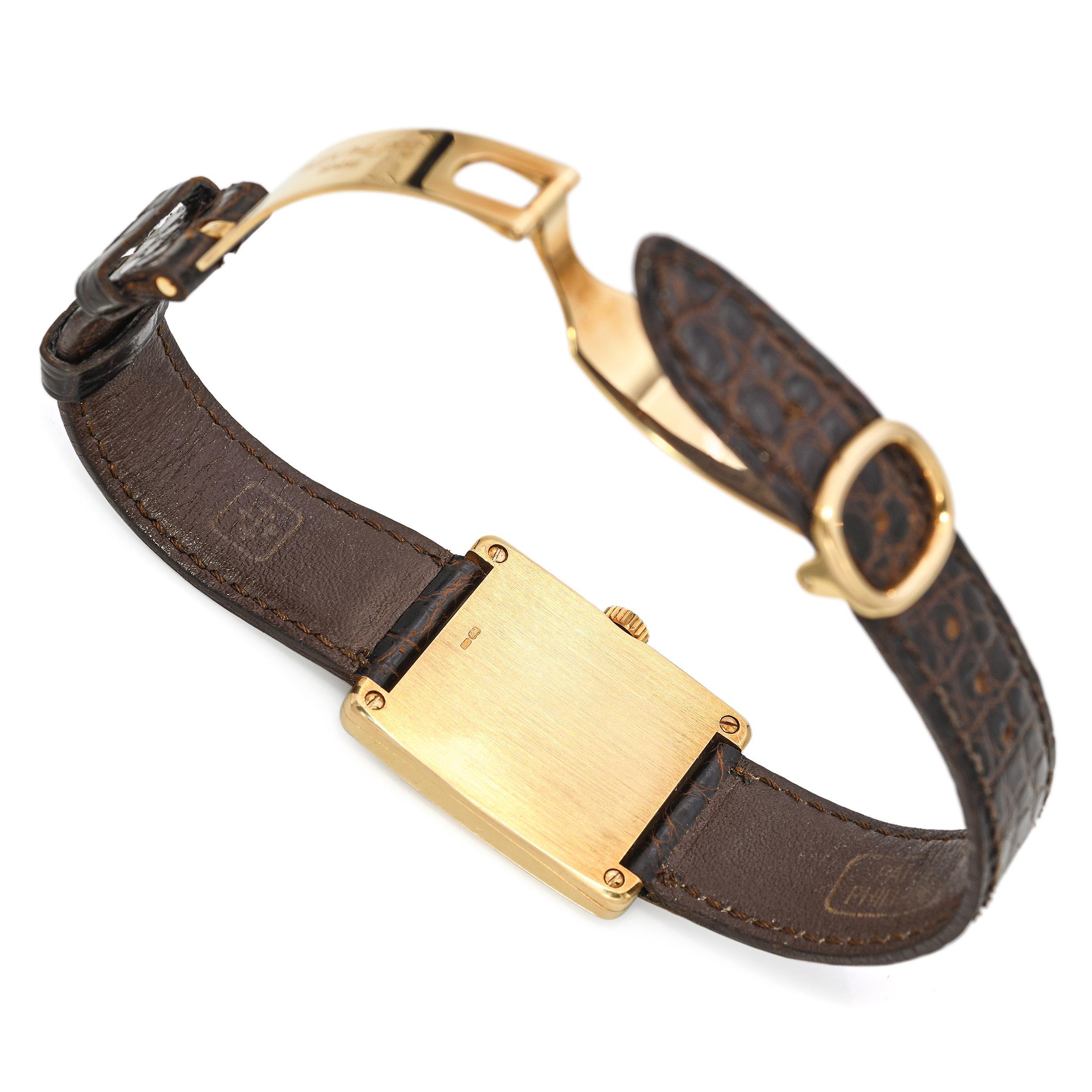 Patek Philippe Gondolo Orologio da uomo con carica manuale in oro giallo 18k Ref. 5010 in vendita 2