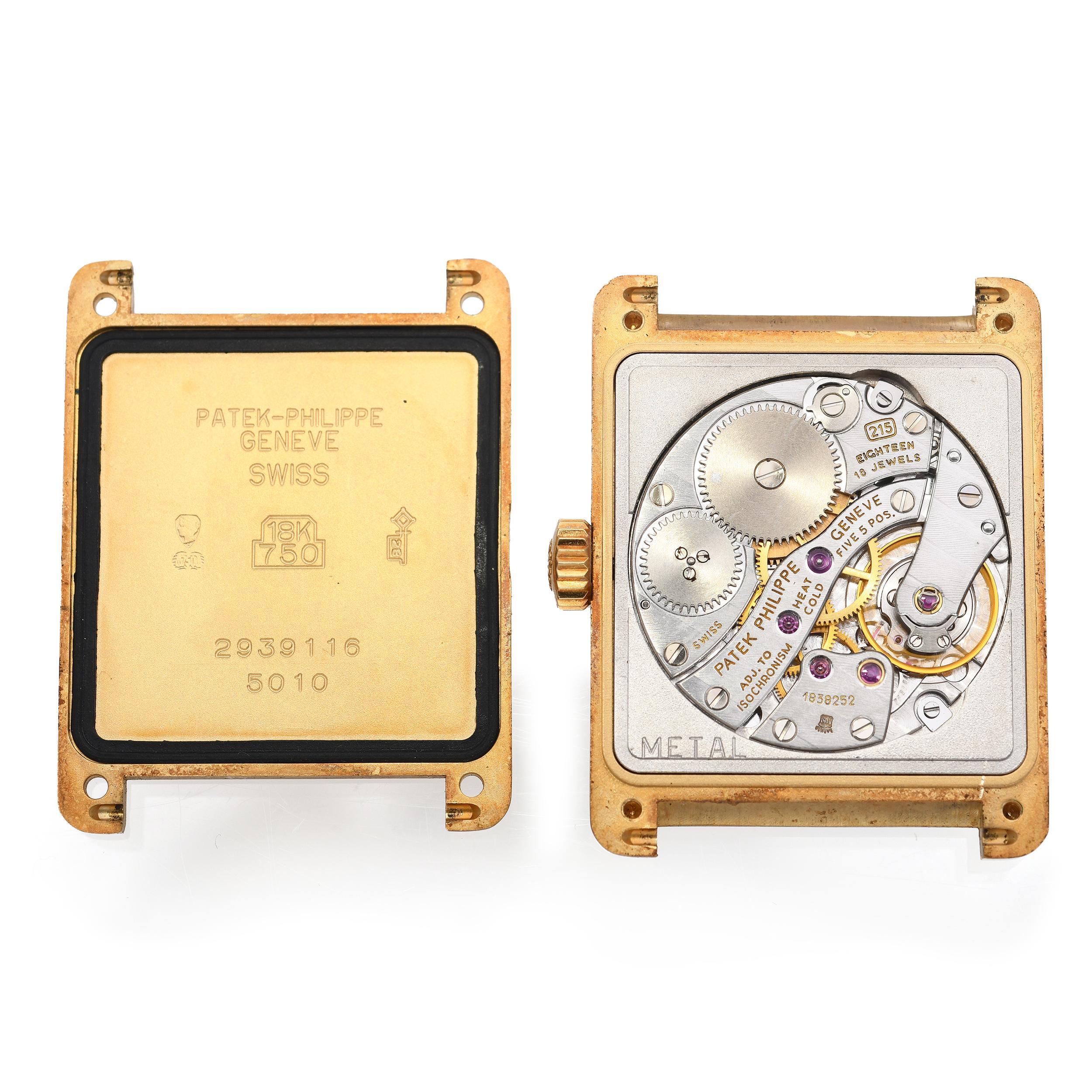 Patek Philippe Gondolo Orologio da uomo con carica manuale in oro giallo 18k Ref. 5010 in vendita 6