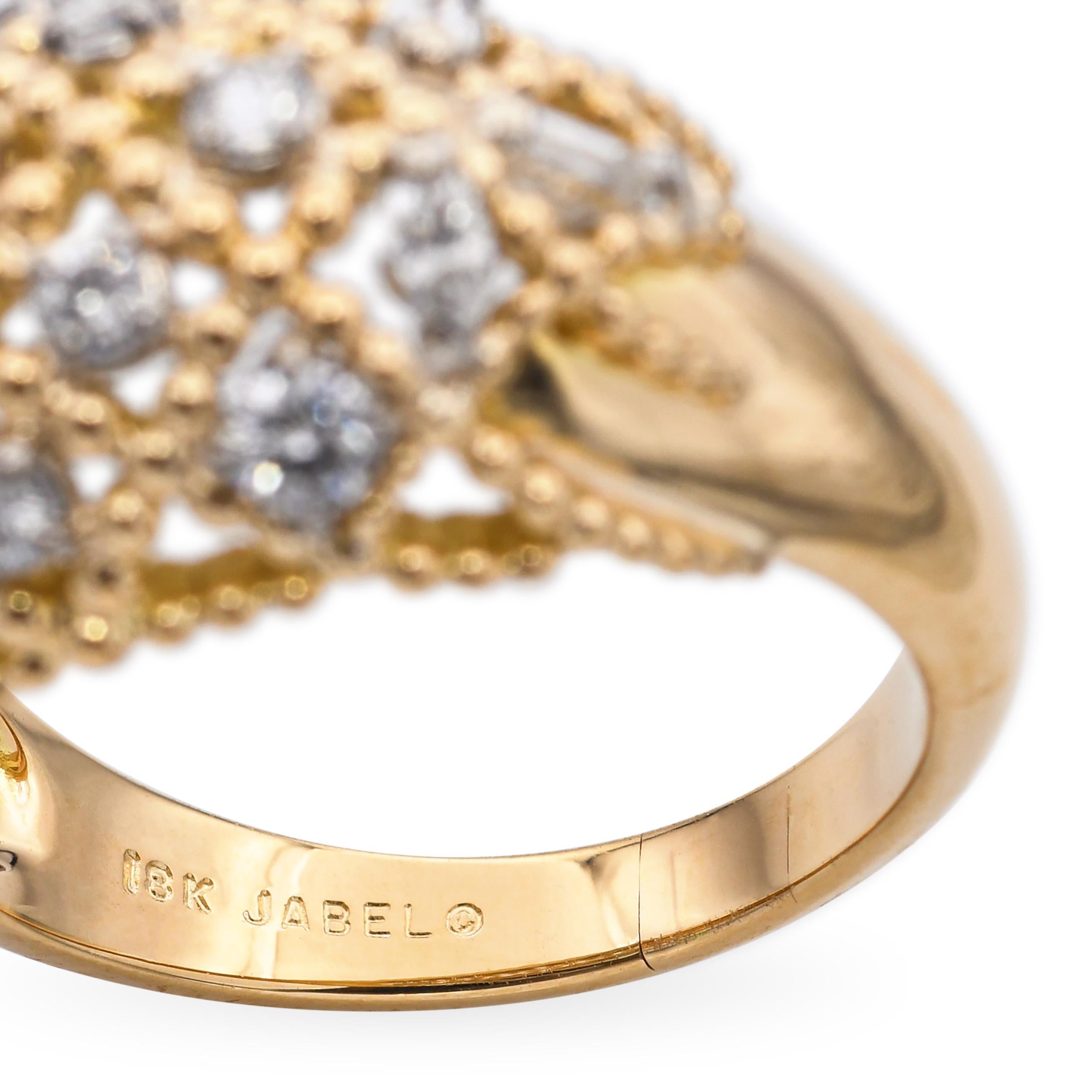 Vintage Jabel Or jaune 18k et diamant 0.60tcw Intertwined Rope Ring en vente 2