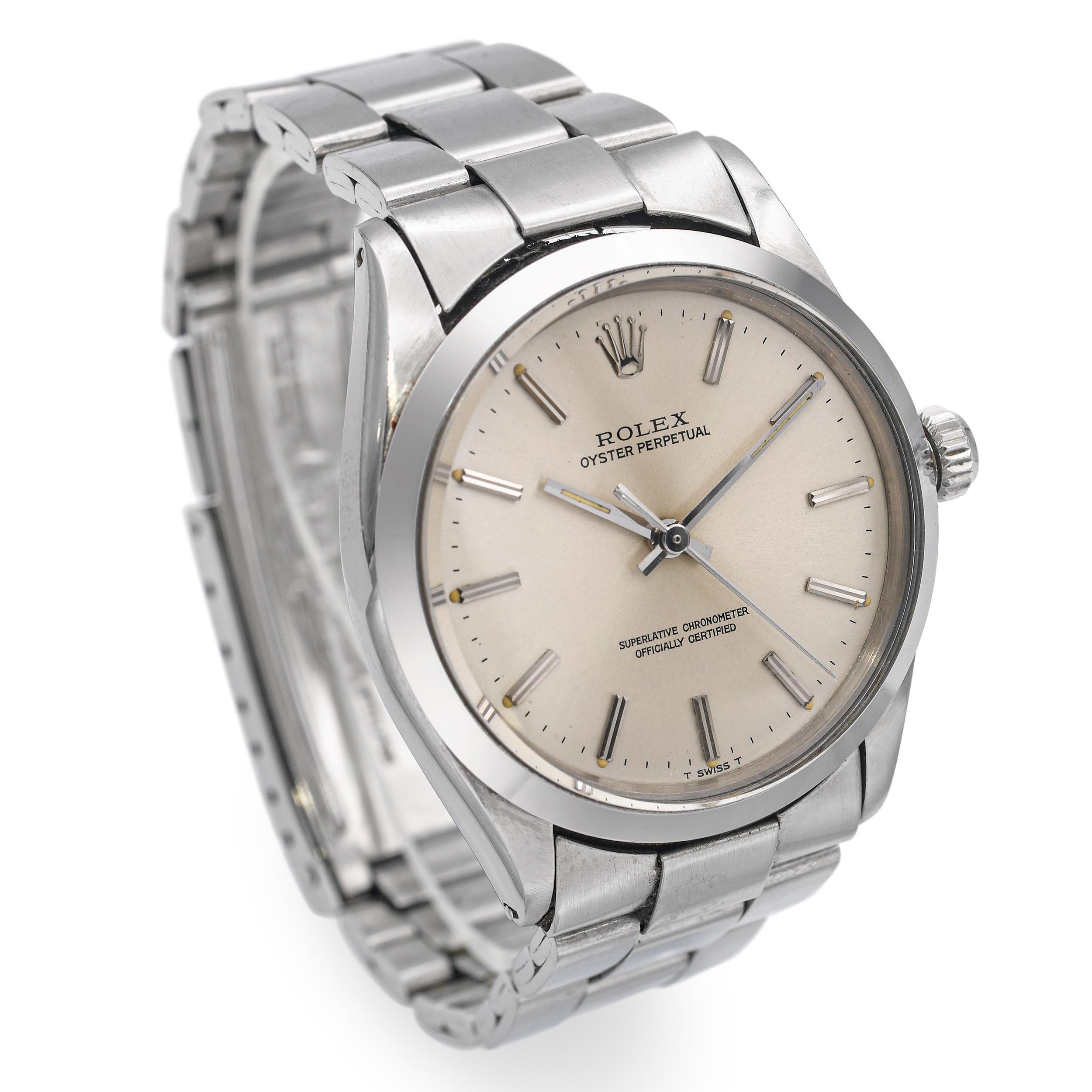 1967 Reloj Rolex Oyster Perpetual Automático de caballero de acero inoxidable Ref. 1002 en Bueno estado para la venta en New York, NY