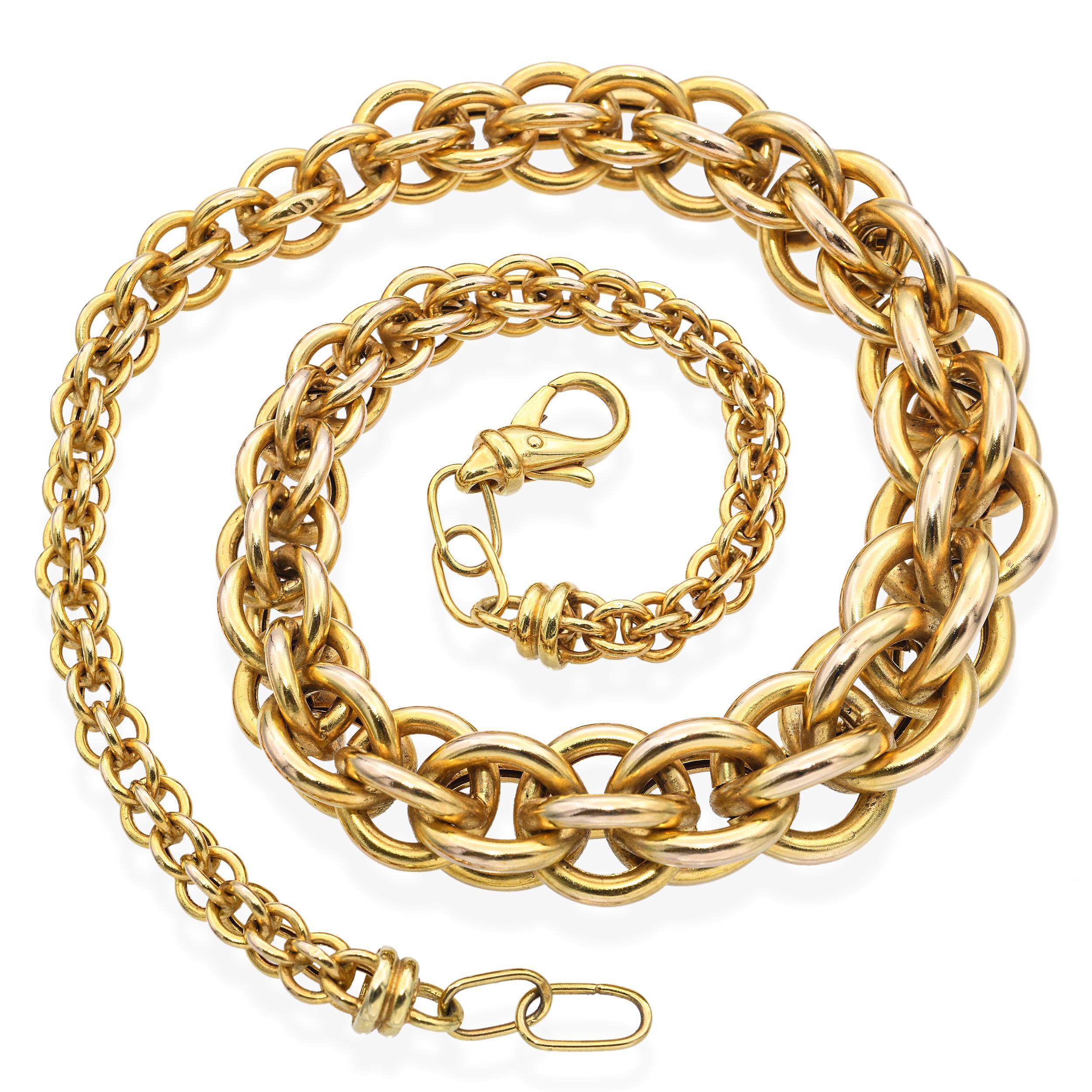UnoAErre 14k Yellow Gold Statement Chain Necklace (Collier à chaîne en or jaune 14k) Pour femmes en vente