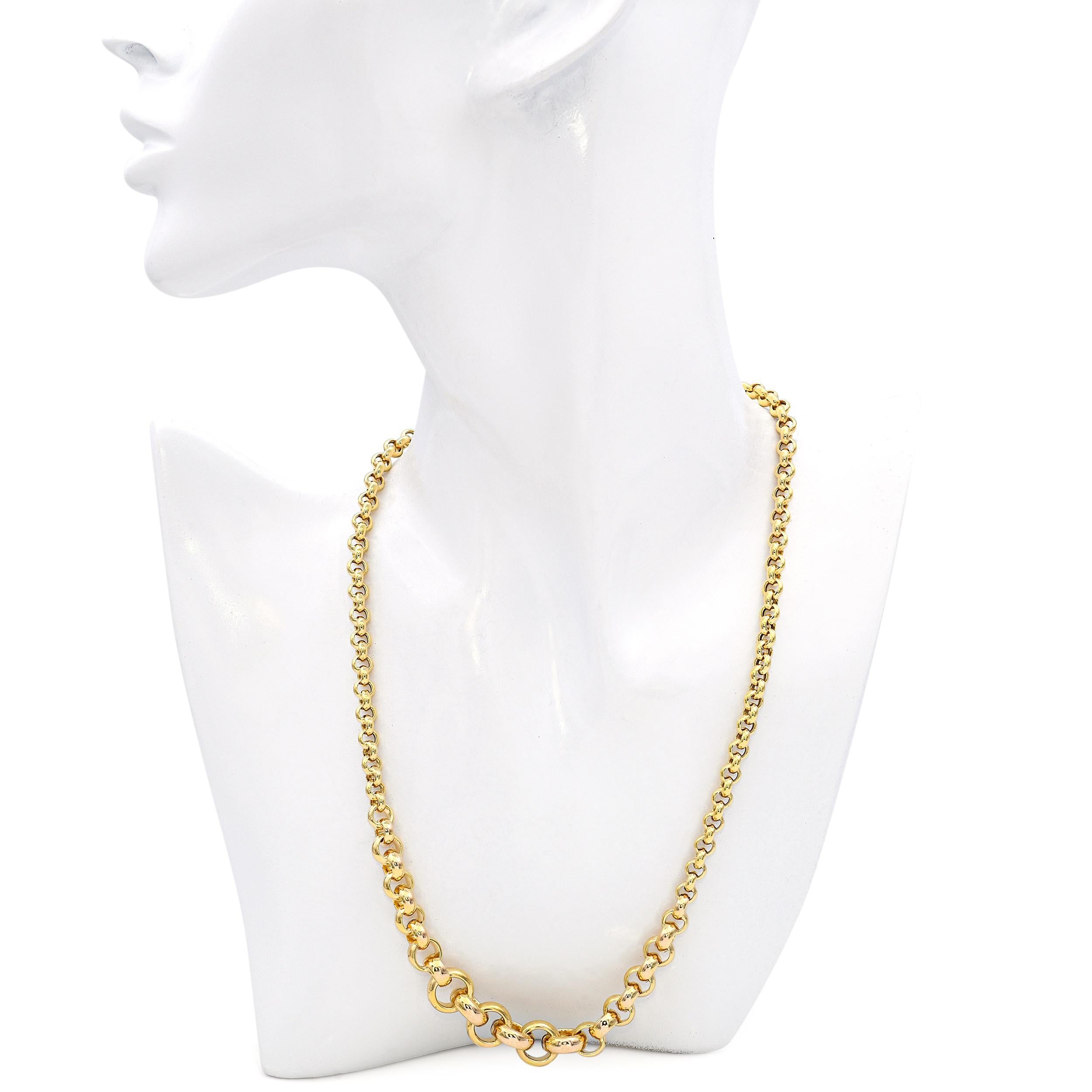 Collana a catena UnoAErre in oro giallo 14k In condizioni buone in vendita a New York, NY