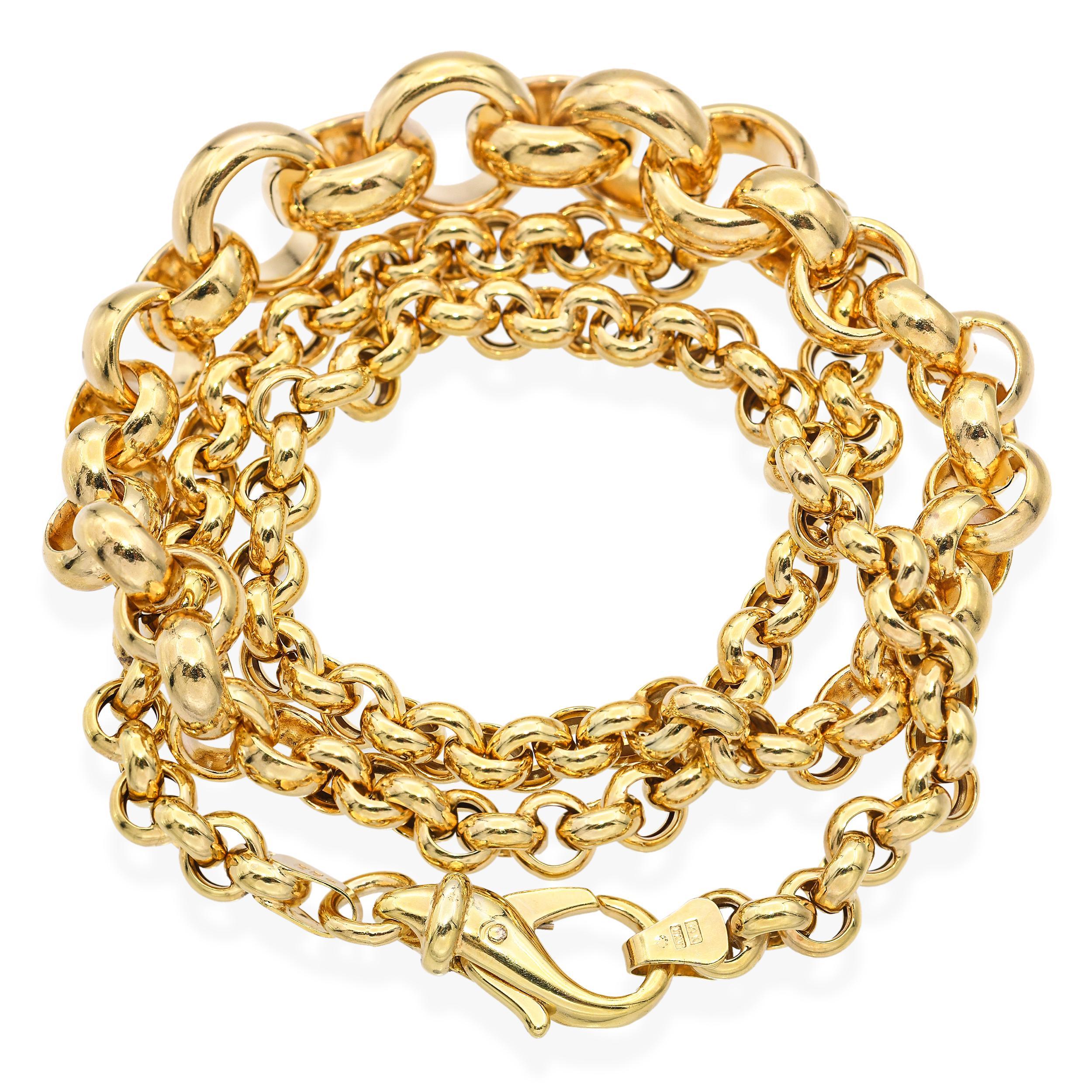 Donna Collana a catena UnoAErre in oro giallo 14k in vendita