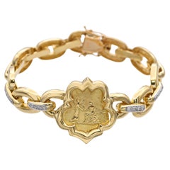 Bracciale a catena con diamanti in oro giallo 14k