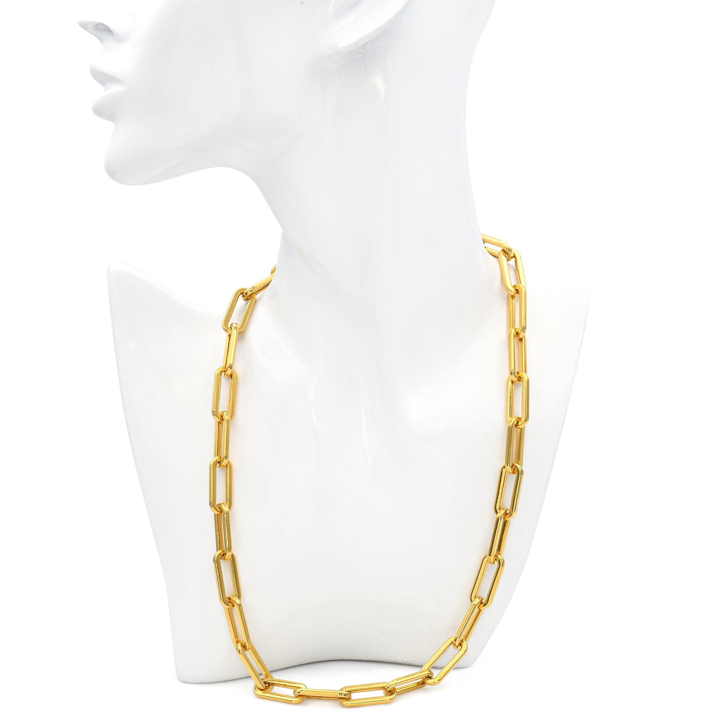 Collana a catena Soave Oro 14k Electroformed Paper Clip Chunky In condizioni buone in vendita a New York, NY