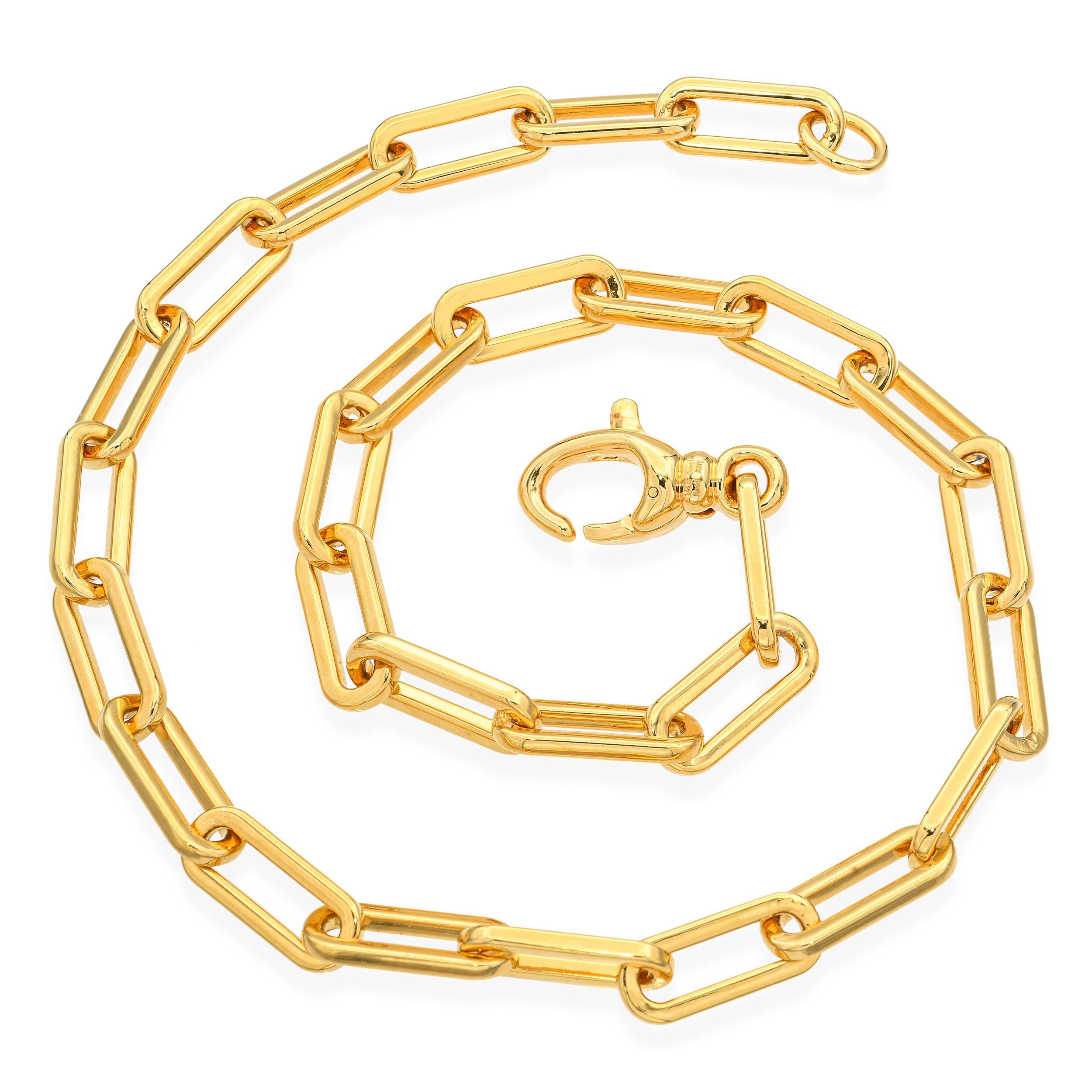 Donna Collana a catena Soave Oro 14k Electroformed Paper Clip Chunky in vendita