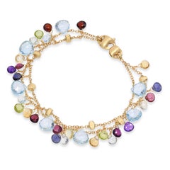 Marco Bicego 18K Gelbgold Multi-gem Dangle Double Strand Armband