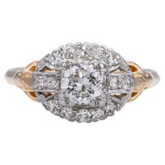 Anillo vintage de oro amarillo con un diamante de 0,65 ct (peso total) y calidad I Si2